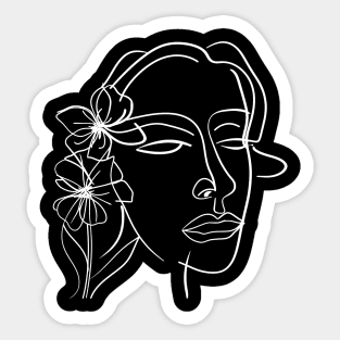 Lines Face and Flower light Sticker